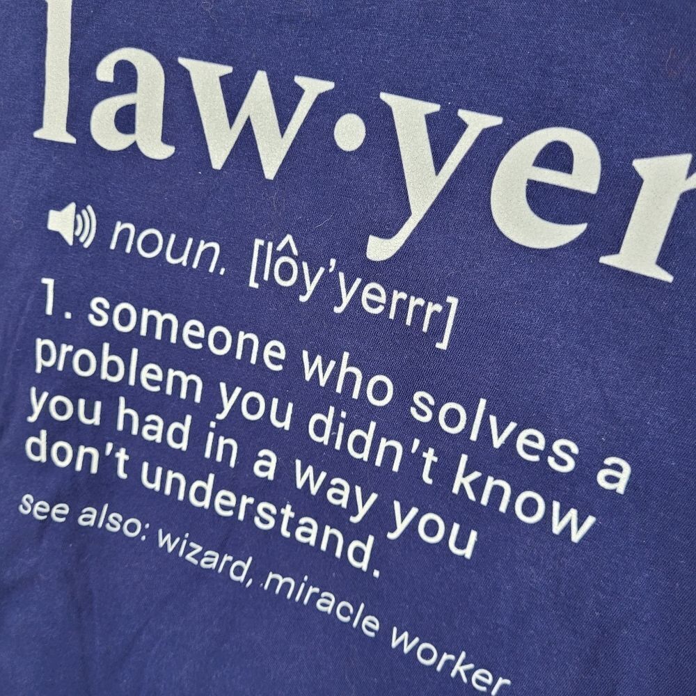 NEW XL Lawyer dictionary navy blue white LAW STUDENT tshirt EXTRA LARGE